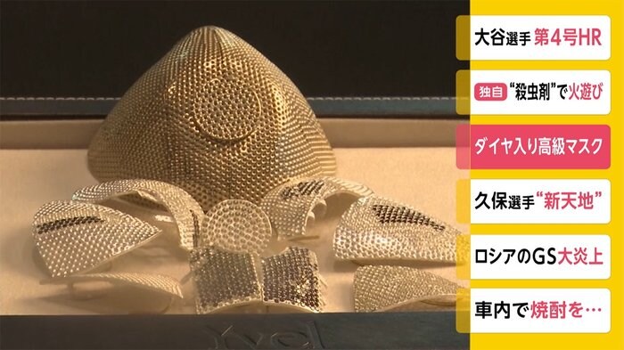 ダイヤ入り高級マスク 日本円で約1億6000万円