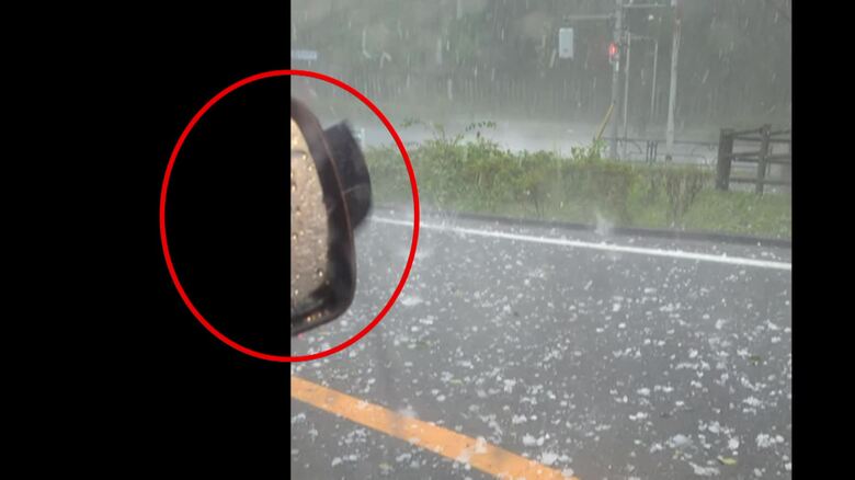 ひょうが降る様子（視聴者撮影）