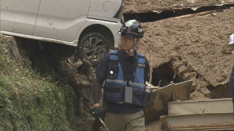 土砂崩れ翌日に行われた現地調査
