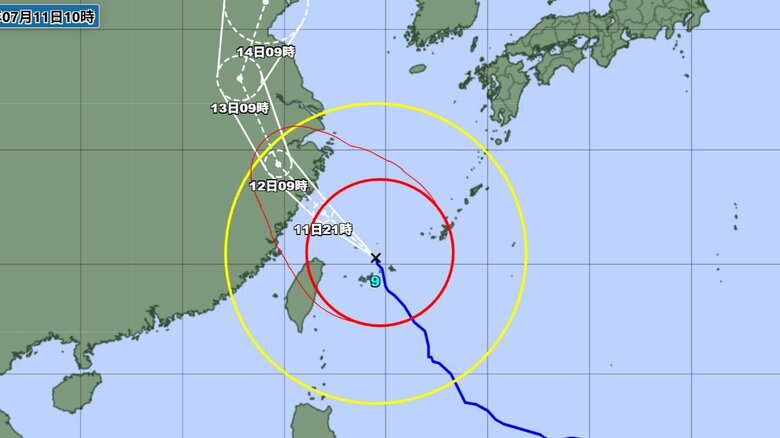 台風9号の進路予想図　気象庁HPより