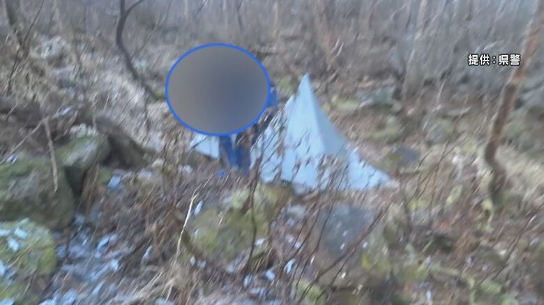 救助された男子大学生　提供：長野県警
