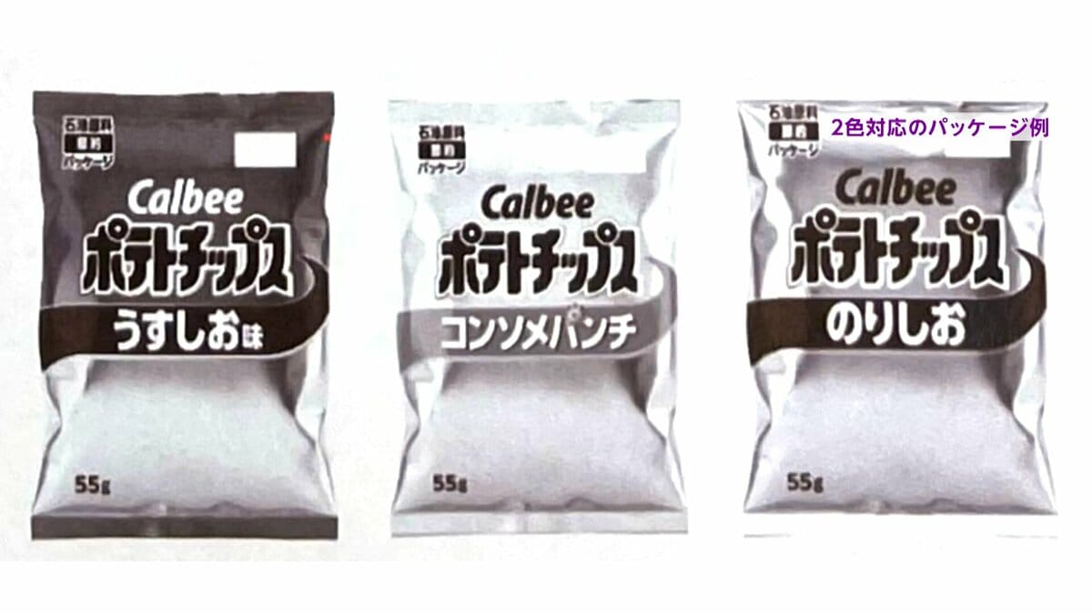 ポテトチップス コンソメＷパンチ 白黒パッケージ 61g✖️12袋 新品未使用 カルビー「ポテトチップス」パッケージが白黒のモノトーンに 「うすし