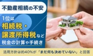 不動産相続の不安、1位は「相続税・譲渡所得税など税金の計算や手続き」。活用方針は約40％が「まだ何も決めていない」と回答