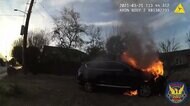 炎上する車から決死の救出 警察官が窓をたたき割り... アメリカ