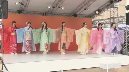 金シャチ100万匹の提灯なども…19日開幕のアジア大会を前に名古屋駅前でイベント 武将隊のメンバーらが演舞を披露