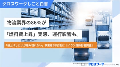 モビリティ業界の86％が「燃料費上昇」実感、運行影響も。一方で「値上げしたいが踏み切れない」事業者が約3割に【イラン情勢影響調査】