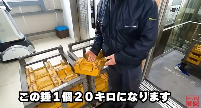 1個20キロのおもり(提供:京都エレベータ)