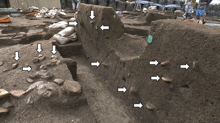 矢印の部分、全て土器