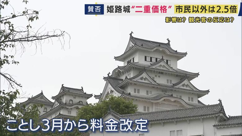 「2人で5000円。『高っ！』と思って」と言う人も　姫路城で導入「二重価格」姫路市民は入場料1000円　市民以外は2500円　橋下氏「マイナンバーカードで線引きして一時滞在の外国人には高い料金を」提言　元テレ朝アナ・西脇弁護士「広がると分断生じる」反論｜FNNプライムオンライン