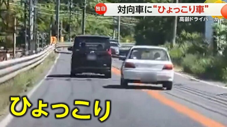 【独自】「バカでしょ！」　対向車に“ひょっこり車”…約1分で3回センターライン越える　高齢ドライバーか　大阪｜FNNプライムオンライン