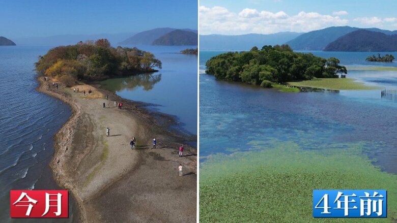 左：今月・出現後　右：4年前・出現前