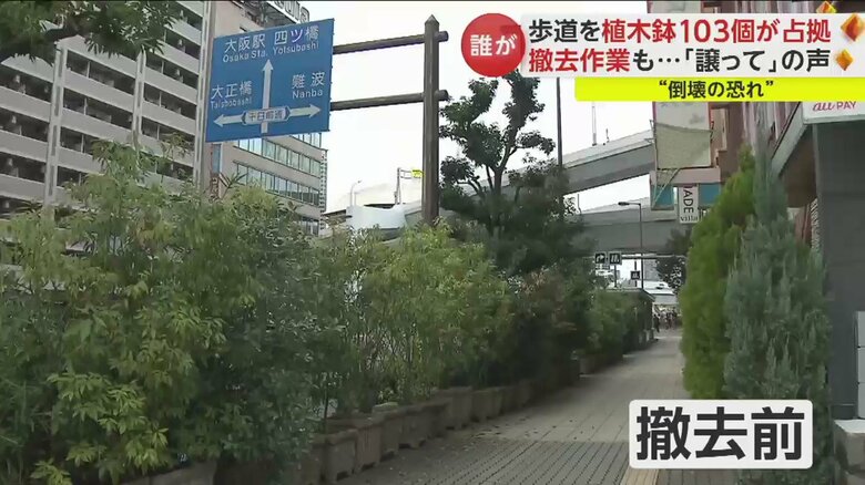 撤去前。車道の様子は全く見えなかった