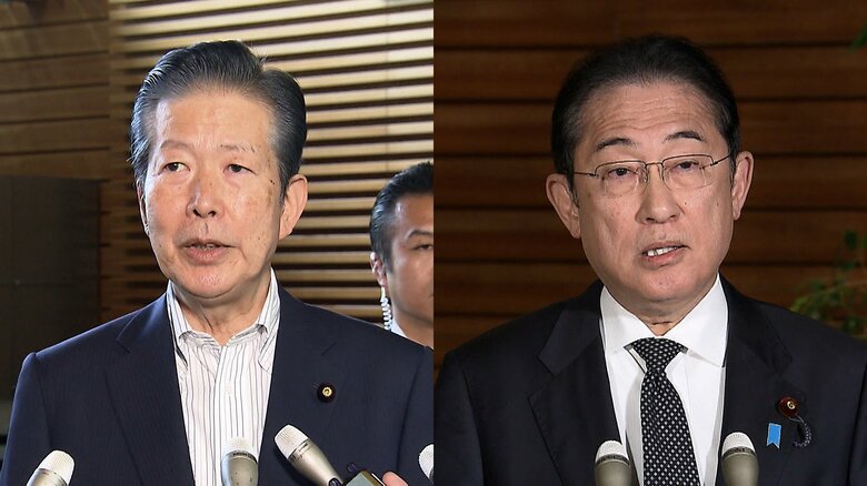 公明・山口代表（左）と岸田首相