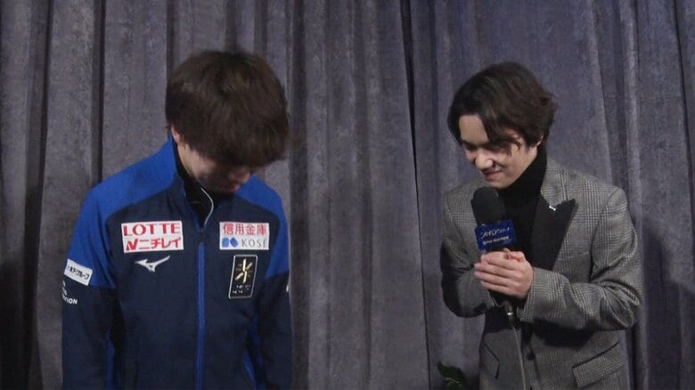 挨拶を交わしてから行われた一夜明けたインタビュー