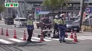 横断歩道を渡っていたとみられる高齢の男性が車にはねられる　警察は「ひき逃げの疑いも視野」