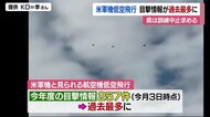 米軍機低空飛行 県内での目撃情報が過去最多に【愛媛】