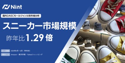 ECモールのスニーカー市場、1.29倍で急速に拡大(2024年4~6月)