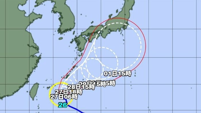 台風26号の進路予想図 気象庁HPより
