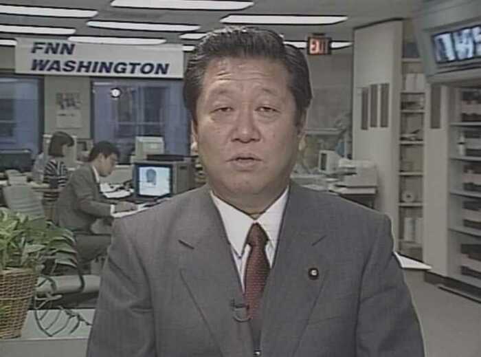 FNNワシントン支局から生中継で番組出演する“改革者”小沢一郎氏(1991年)