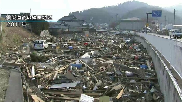 東日本大震災の津波で大きな被害を受けた綾里地区