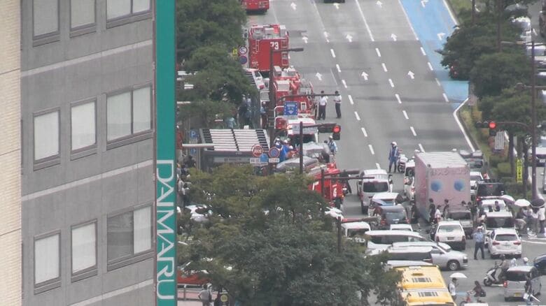【速報】ビルで2人がエレベーターの機械に下敷きか　重さ約1トンの情報　救助急ぐ　福岡市中央区渡辺通｜FNNプライムオンライン