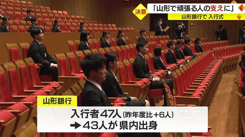 山形銀行の入行式（山形市）