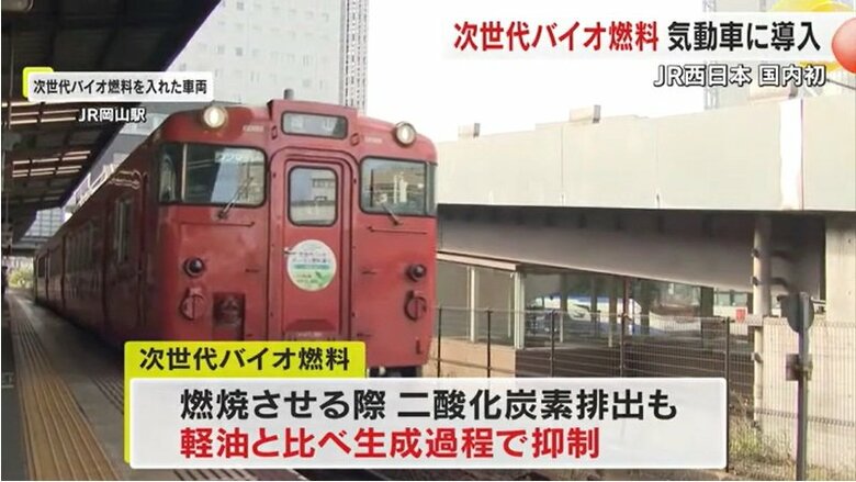 次世代バイオ燃料を入れた車両