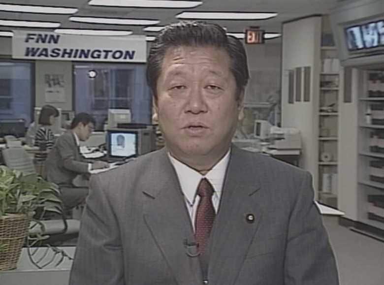 FNNワシントン支局から生中継で番組出演する“改革者”小沢一郎氏（1991年）