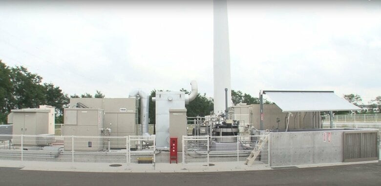 世界で初めてアンモニア燃料のガスタービン発電を成功した実証装置　写真：科学技術振興機構