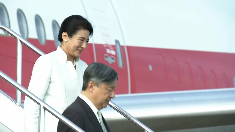 13日午後6時ごろ羽田空港に到着された両陛下