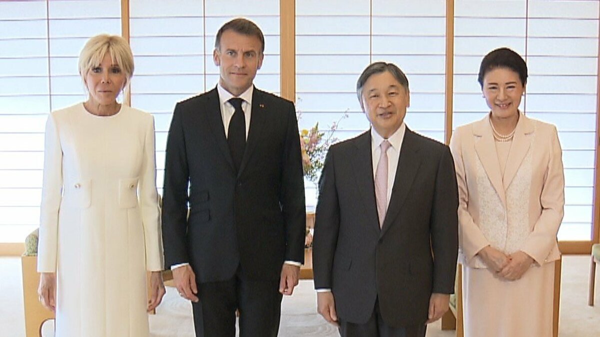 天皇皇后両陛下がフランス語で出迎え マクロン大統領夫妻を御所に招き通訳を交えず昼食会|FNNプライムオンライン