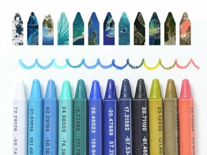 海の色は何色? 世界12カ所を再現「海のクレヨン」は青だけではない