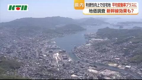 新幹線開業効果は？　長崎県内の「地価」平均変動率　全用途で2年連続プラスに