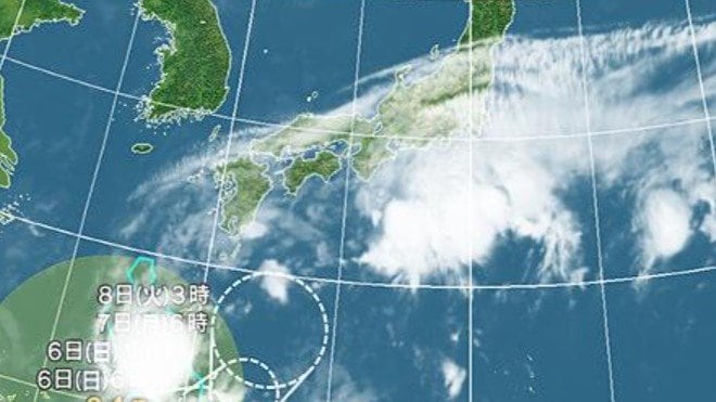 台風24号の進路予想図　日本気象協会より