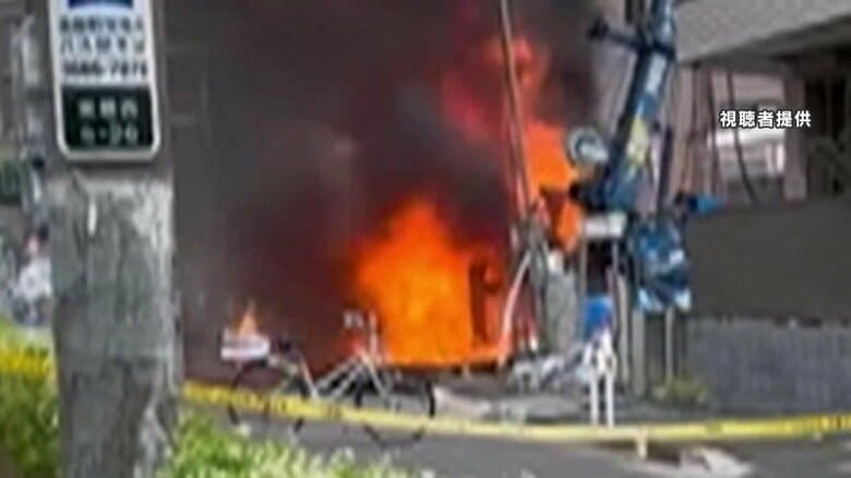 【判明】地中に埋まった「アセチレンガス」ボンベが工事ドリルで破損…漏れたガスに引火し爆発か　地中に埋まっていた経緯は不明　東京・江戸川区爆発火災｜FNNプライムオンライン