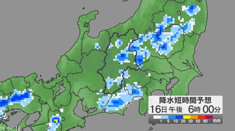 「警報級の大雨」の可能性　長野県では16日昼過ぎから夜遅くにかけて、大気の状態が不安定　24時間予想降水量は中部80ミリ、北部・南部60ミリ（17日午前6時まで・多い所で）｜FNNプライムオンライン
