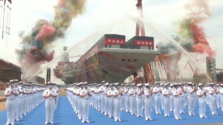 中国3隻目の空母「福建」進水　米との“摩擦”激化も｜FNNプライムオンライン