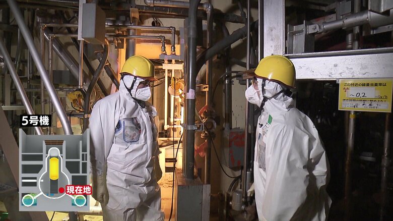 廃炉を担当する経済産業省の木野参事官と、5号機に入った福島テレビ・日野佑希人アナウンサー