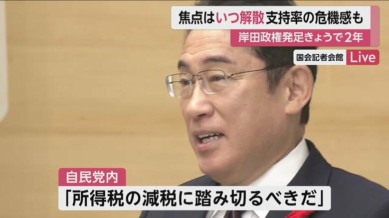 解散を視野に、党内から減税に踏み切るべきとの意見が