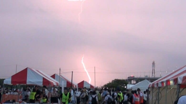 荒天のため中止になった花火大会