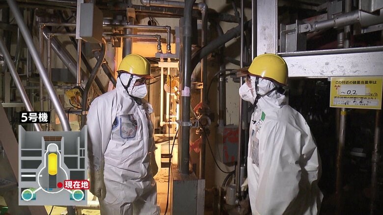 廃炉を担当する経済産業省の木野参事官と、5号機に入った福島テレビ・日野佑希人アナウンサー