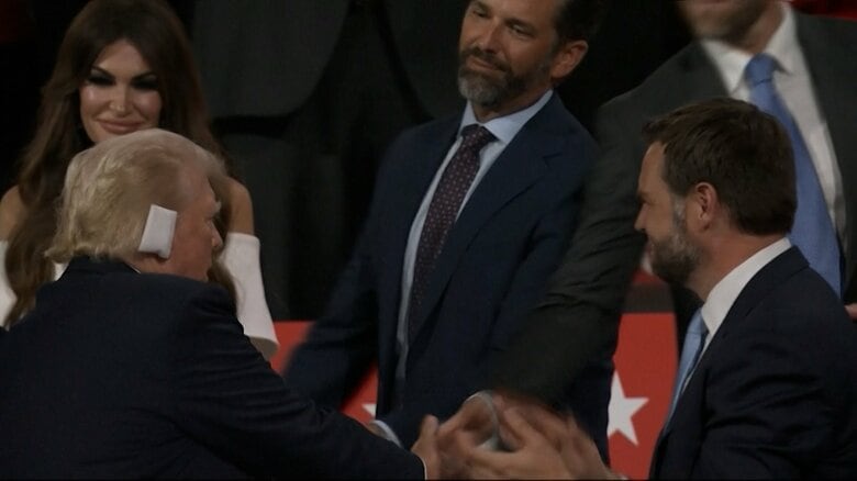 15日、ウィスコンシン州ミルウォーキーで行われた共和党大会に出席したトランプ氏