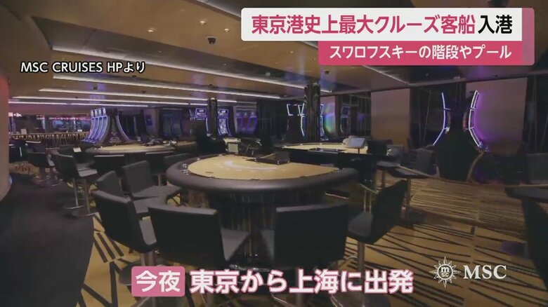 クルーズ船「MSCベリッシマ」の船内にある遊技場