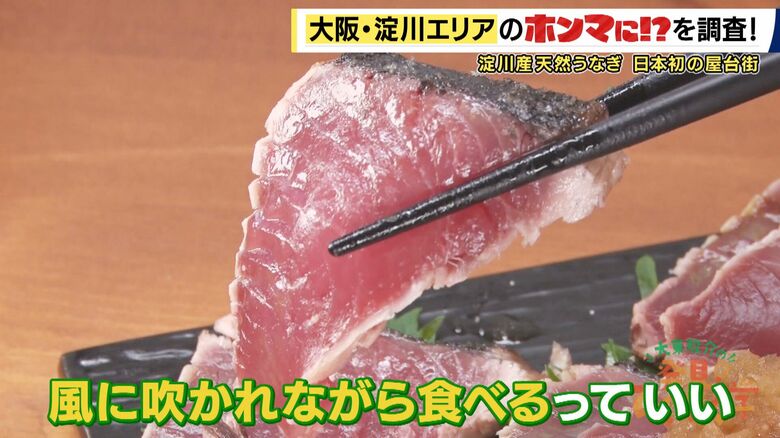 風に吹かれながらカツオを食べる風流さ