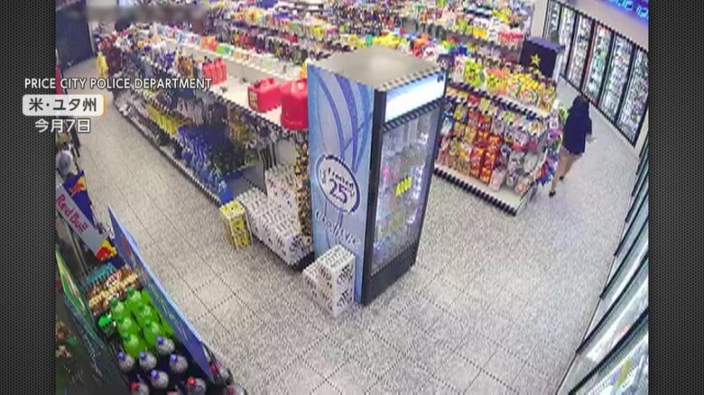 コンビニに車が突っ込む瞬間（7日未明、アメリカ・ユタ州）①