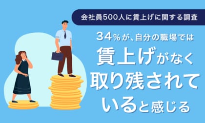 【会社員500人に賃上げに関する調査を実施】34%が、自分の職場では賃上げがなく取り残されていると感じる