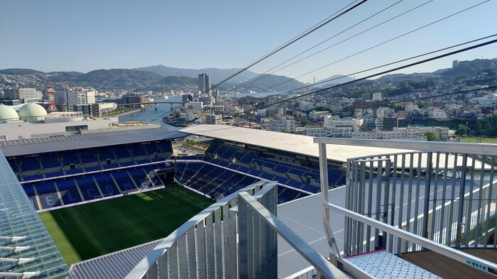 目線の先に広がるのは長崎港だ