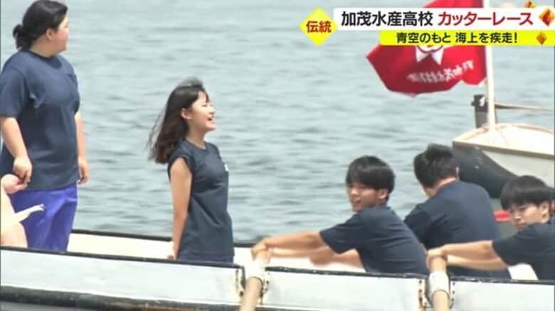 加茂水産高校・伝統の“カッターレース”　青空のもと海上疾走「こういうことがしたくてこの学校に入学した」【山形発】｜FNNプライムオンライン