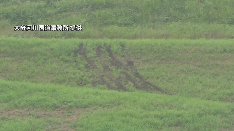 堤防を車で複数回走行か 芝はがされる被害 河川法違反の可能性も 国交省「命を守る大切な堤防傷つけないで」大分発|FNNプライムオンライン