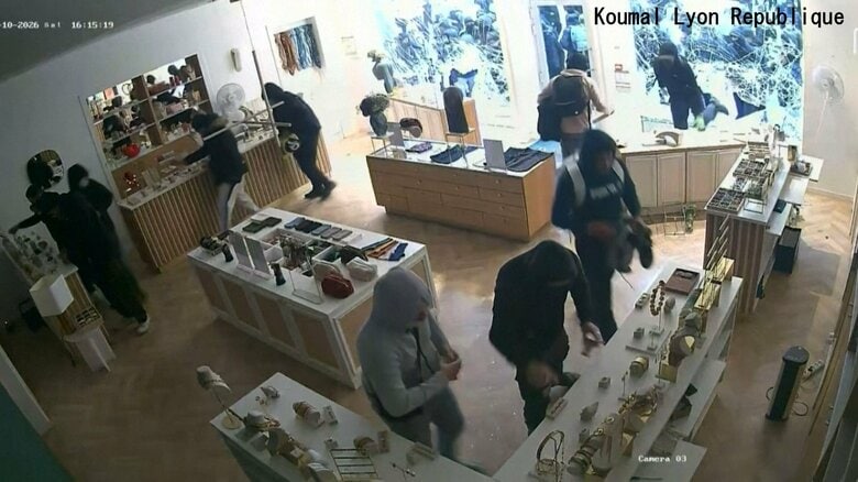 フランス暴動で宝飾店に集団押し入り　商品略奪の一部始終を防犯カメラが捉える｜FNNプライムオンライン